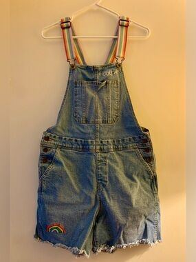 Denim shorts overalls
